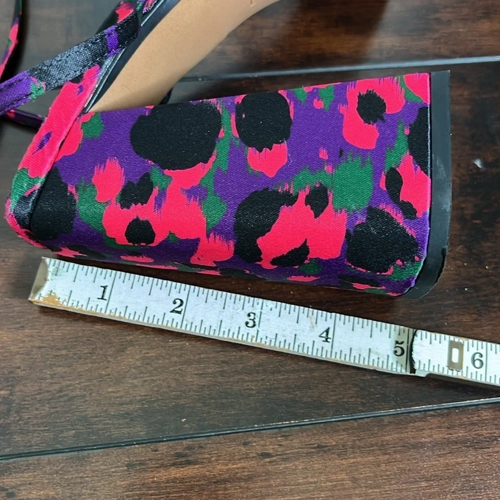 NWOB Zara Platform Sandals Women's size‎ 10 Purple Pink Leopard Print Block Heel